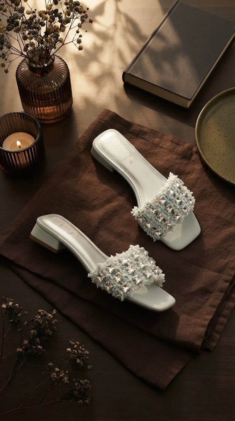 Blue Formal Slipper For Women FR8439