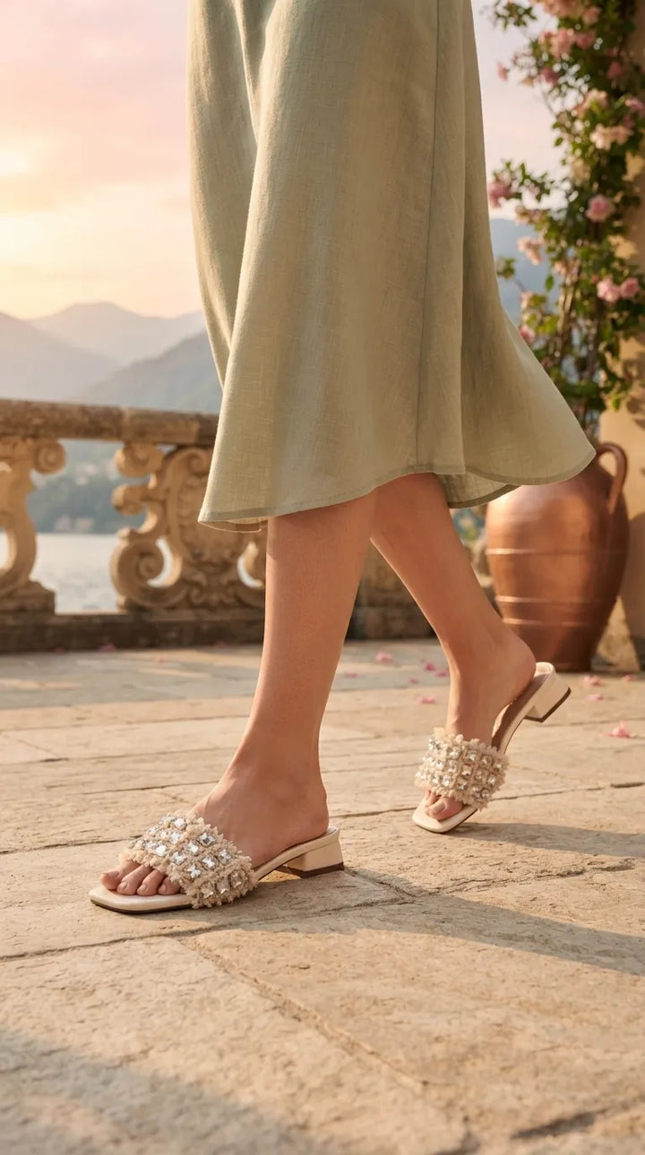 Beige Formal Slipper For Women FR8439