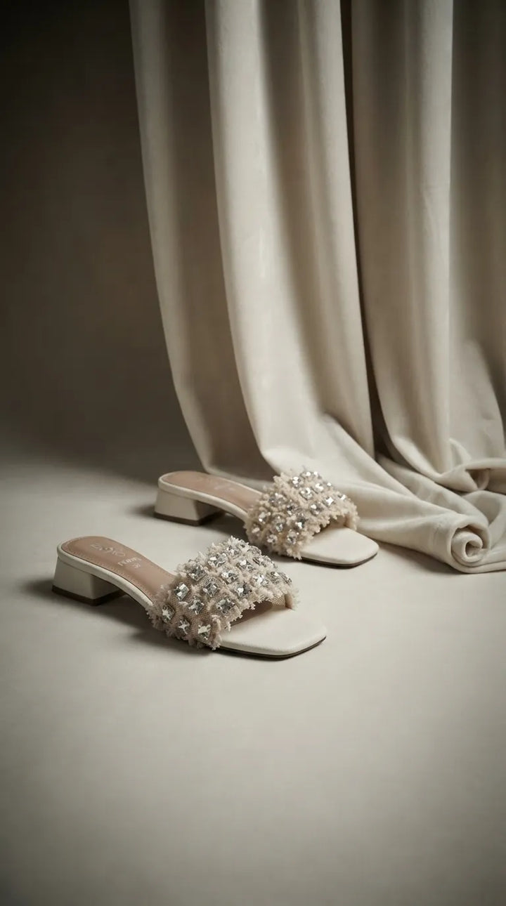 Beige Formal Slipper For Women FR8439