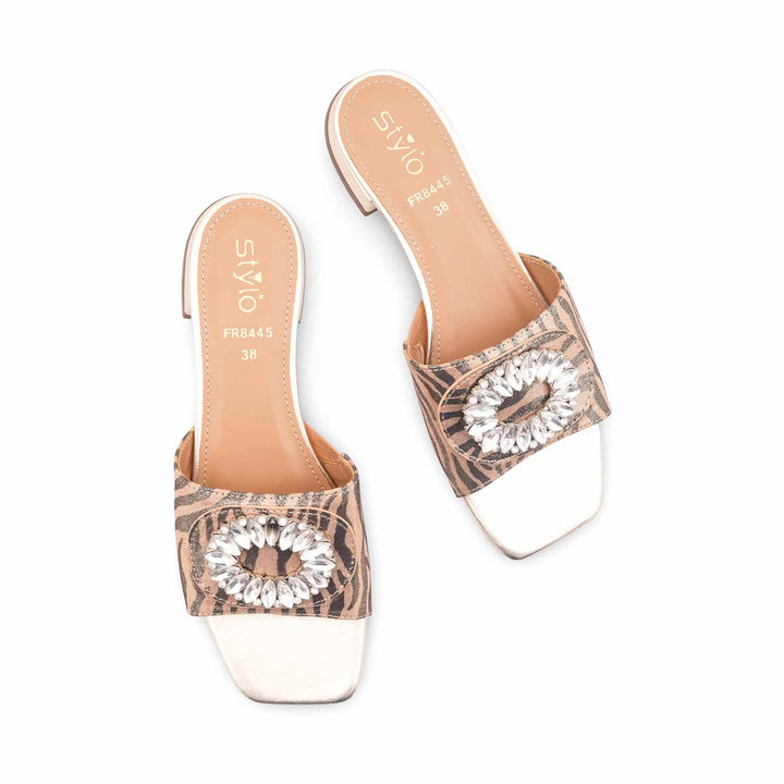 Golden Formal Slipper For Ladies FR8445