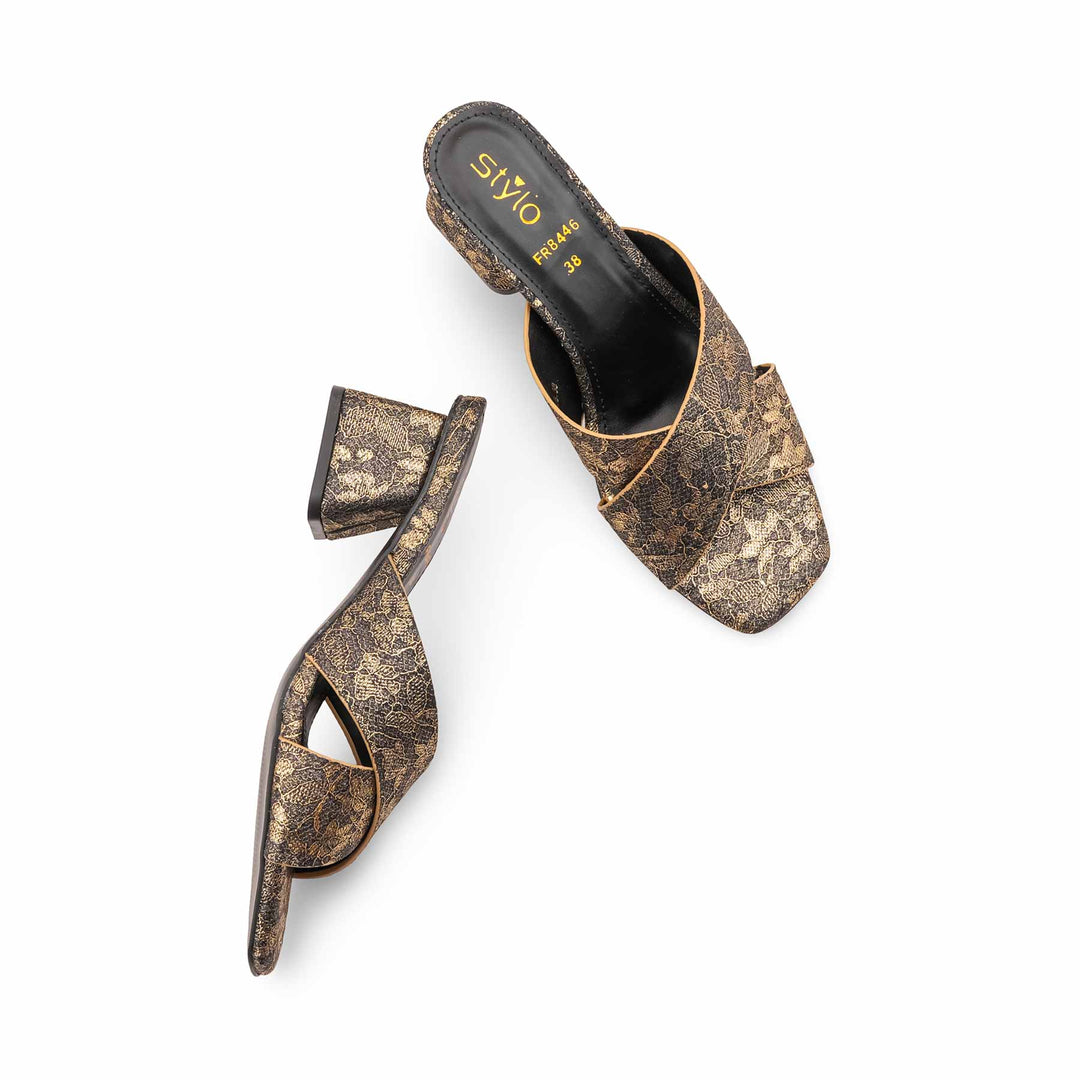 Golden Formal Slipper For Ladies FR8446