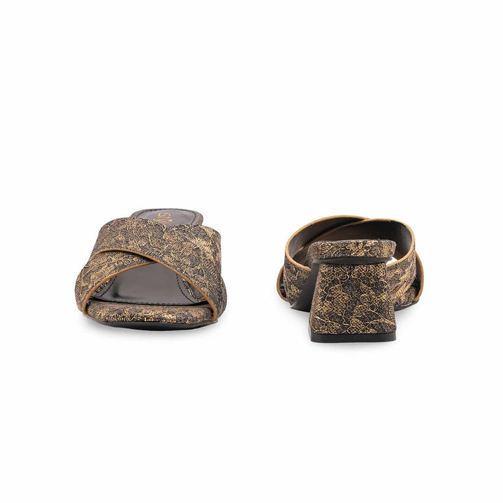 Golden Formal Slipper For Ladies FR8446