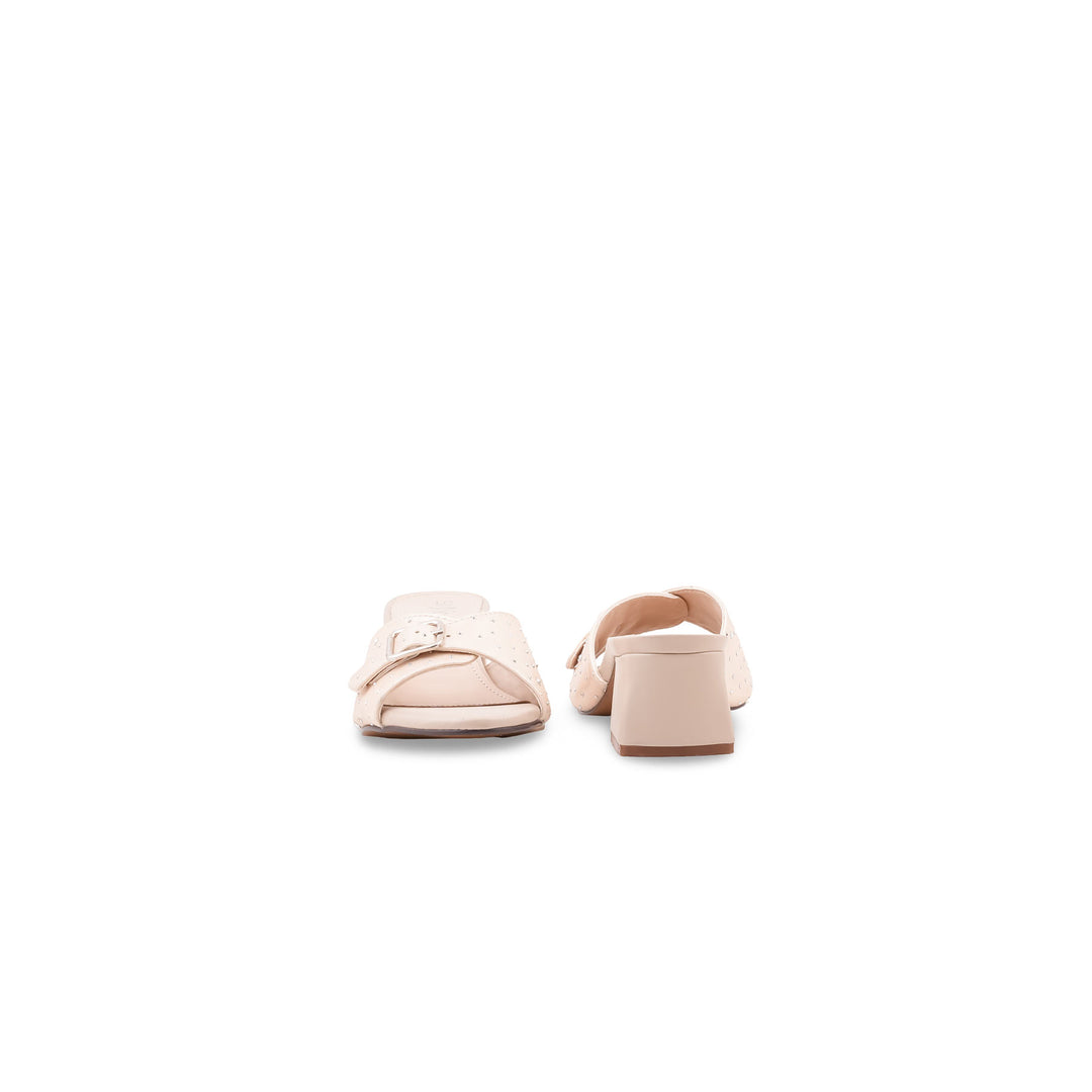 Cream Formal Slipper For Women FR8448