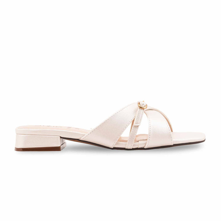 Cream Formal Slipper For Ladies FR8453