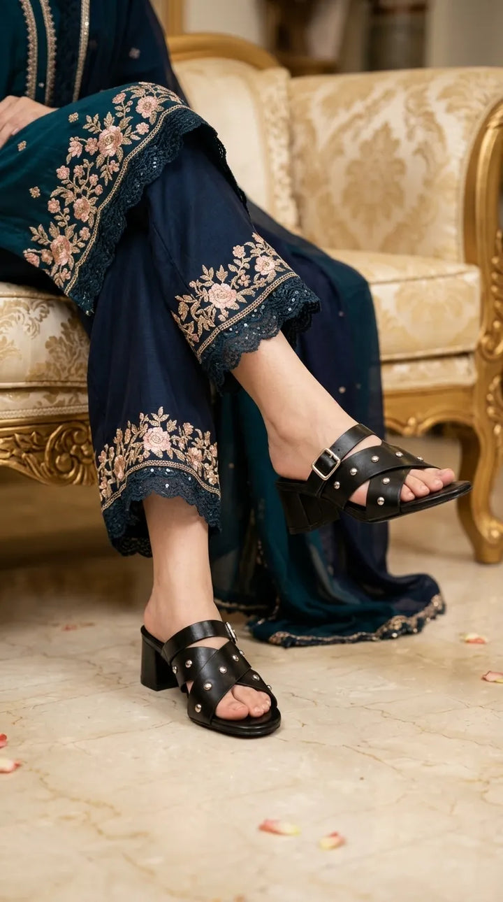 Black Formal Slipper For Ladies FR8454