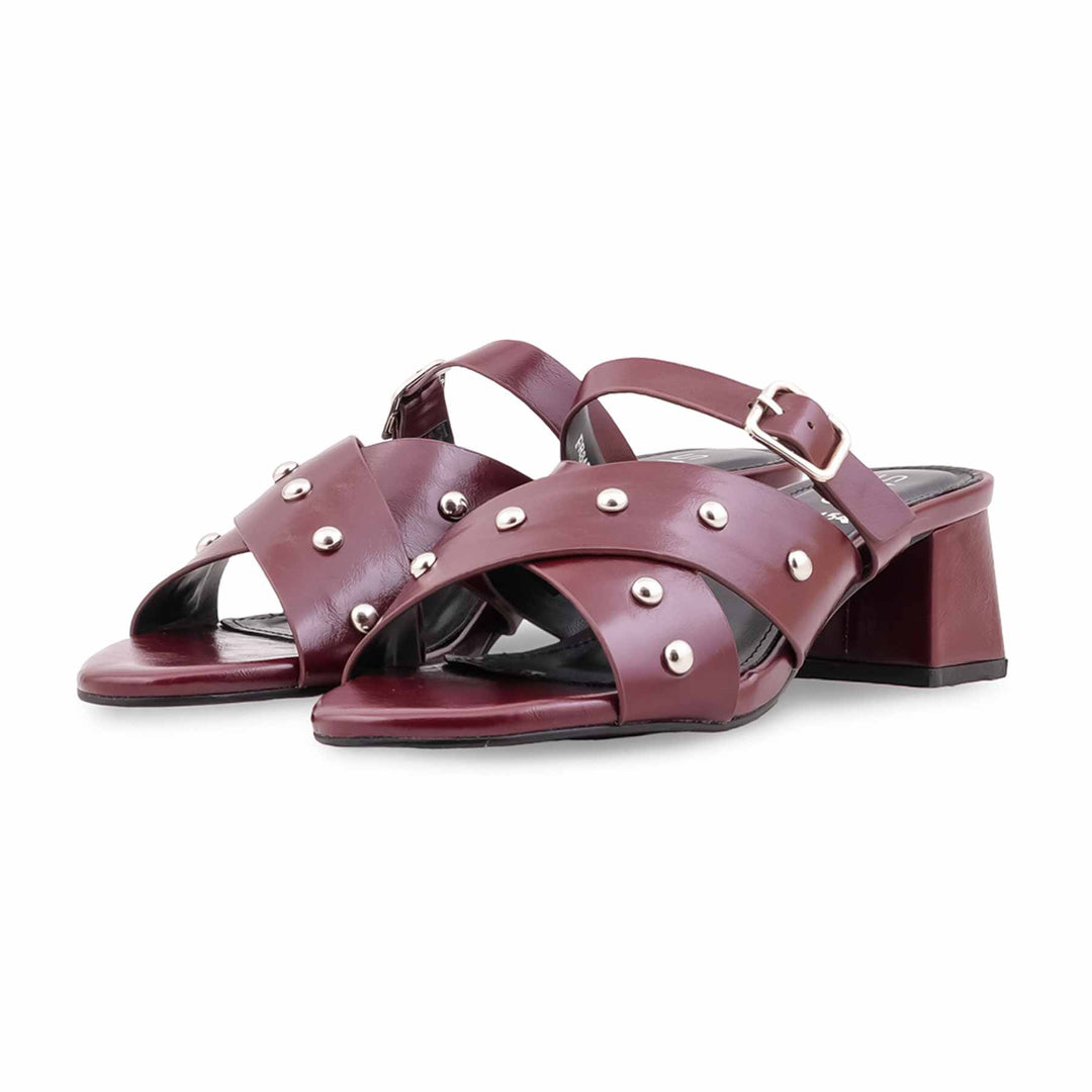 Maroon Formal Slipper For Women FR8454