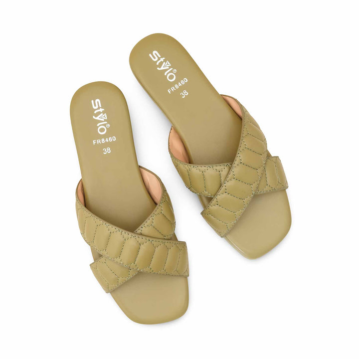 Olive Formal Slipper For Women FR8460