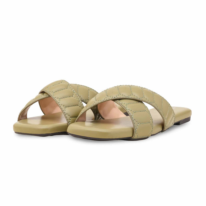 Olive Formal Slipper For Women FR8460