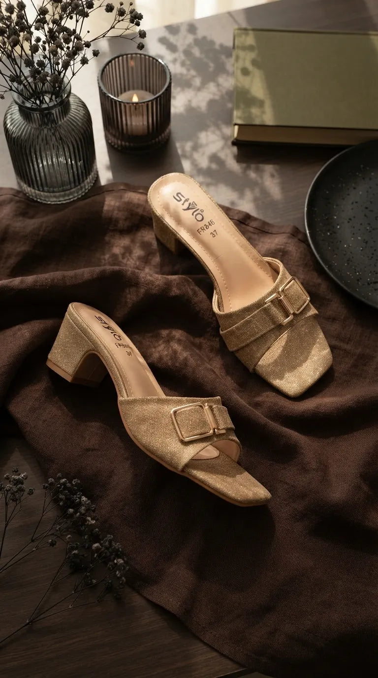 Olive Formal Slipper For Women FR8461