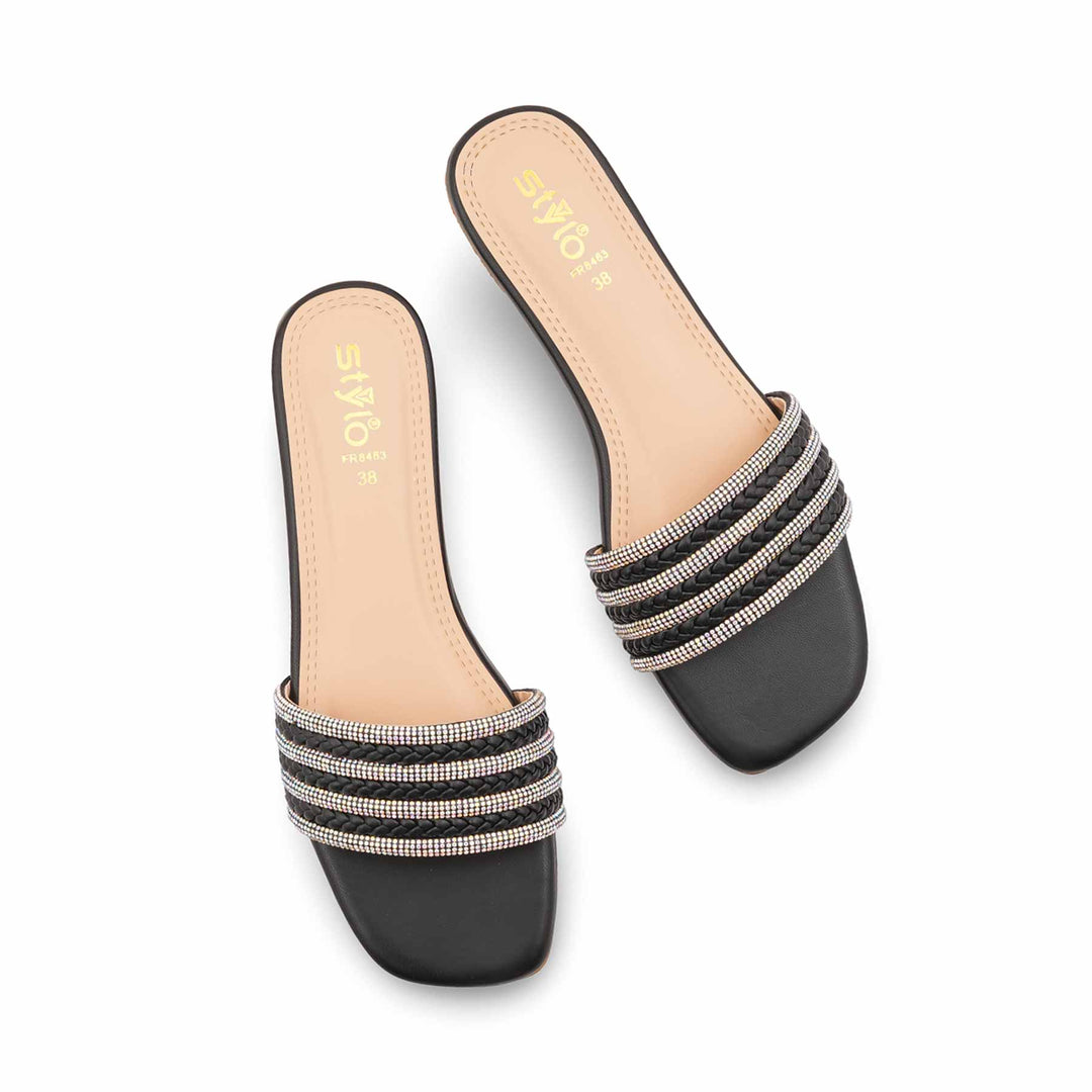 Black Formal Slipper For Ladies FR8463
