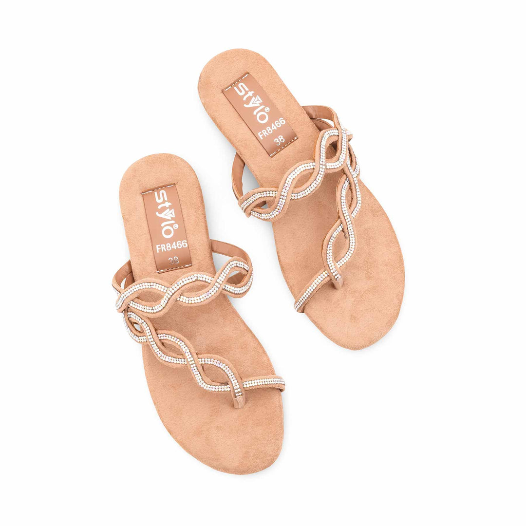Beige Formal Slipper For Women FR8466