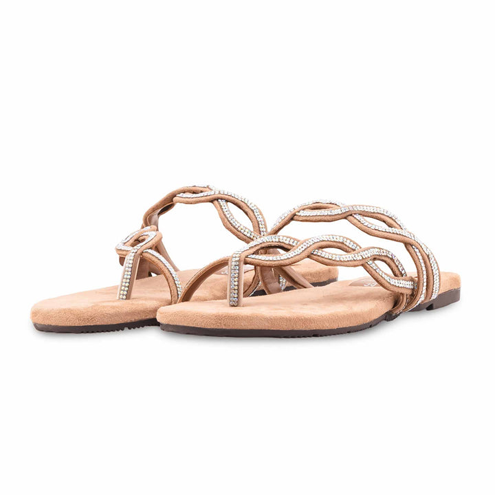 Beige Formal Slipper For Women FR8466