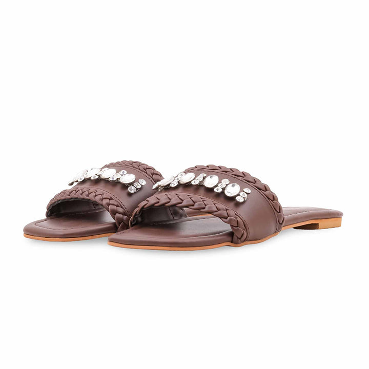 Coffee Formal Slipper For Women FR8469