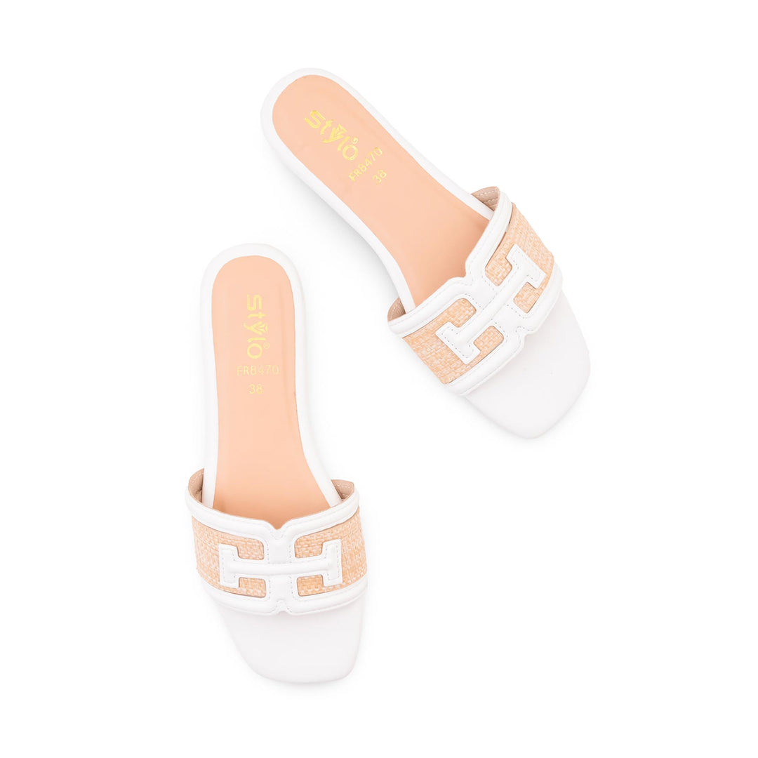 Cream Formal Slipper For Women FR8470