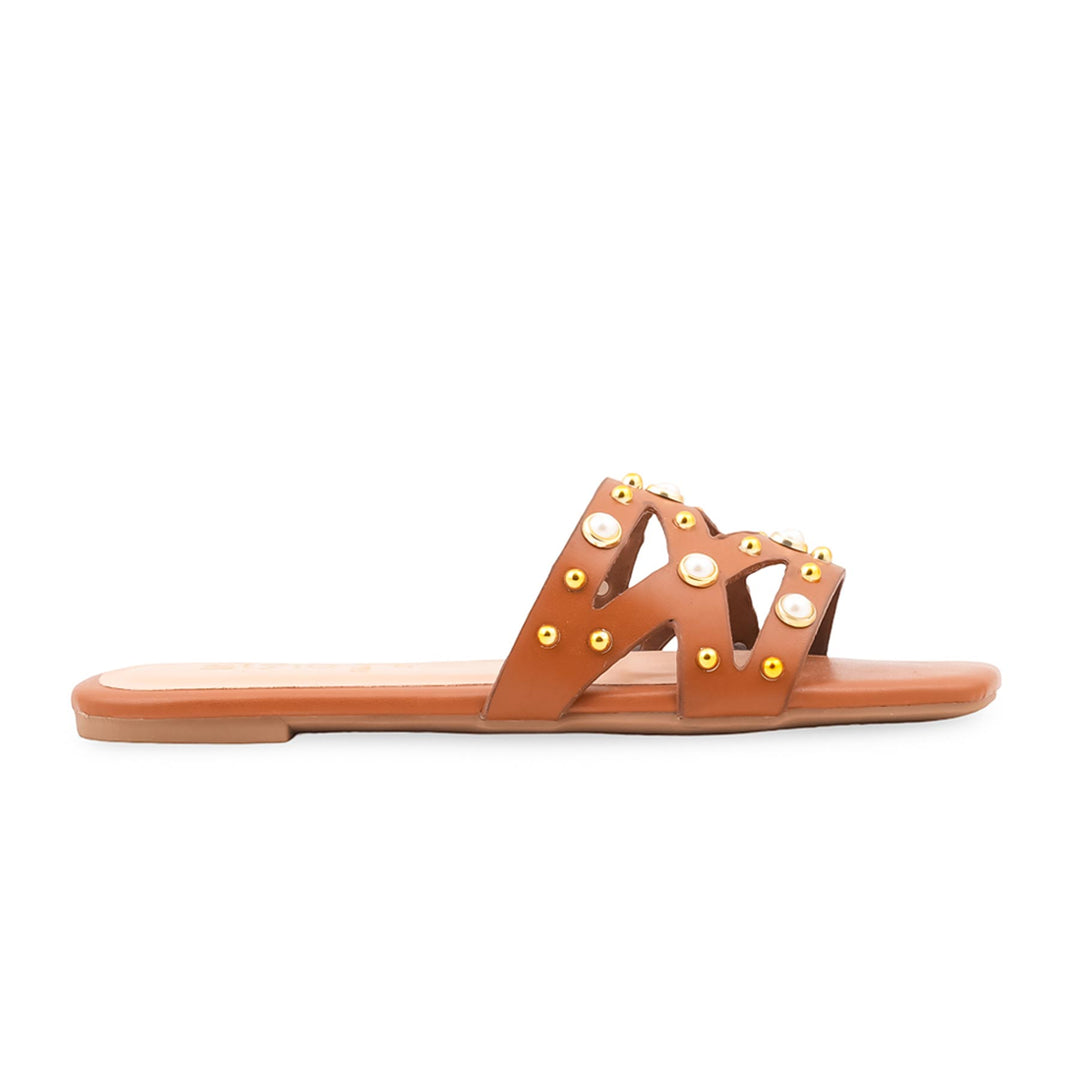 Tan Formal Slipper For Women FR8473