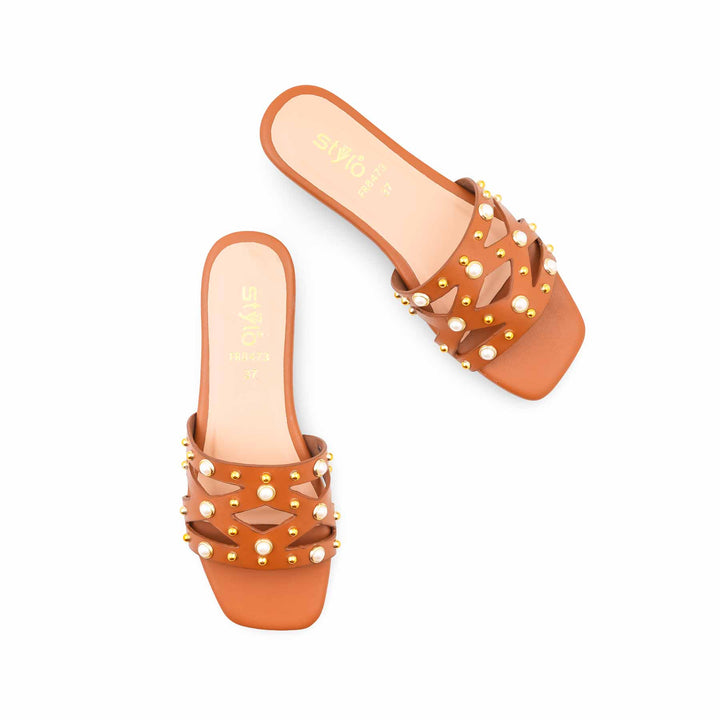 Tan Formal Slipper For Women FR8473