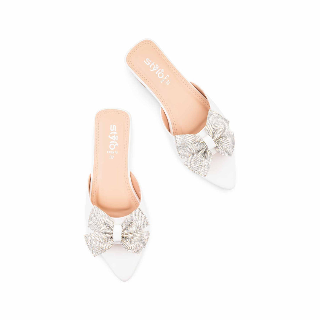 White Formal Slipper For Women FR8475