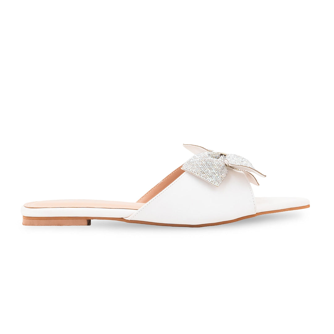 White Formal Slipper For Women FR8475