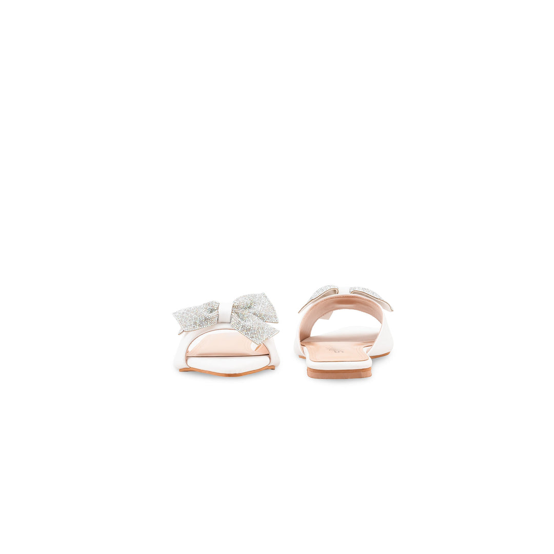 White Formal Slipper For Women FR8475