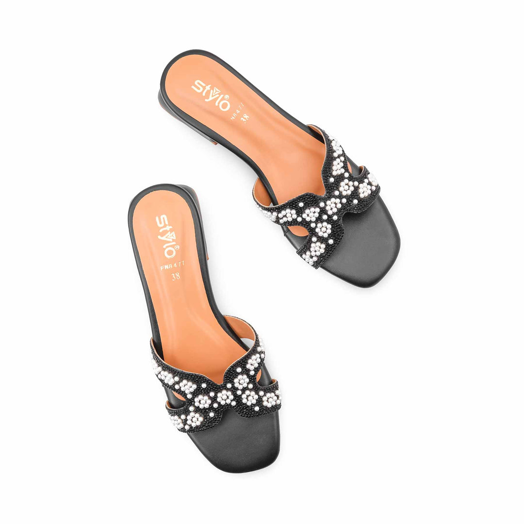 Black Formal Slipper For Ladies FR8477