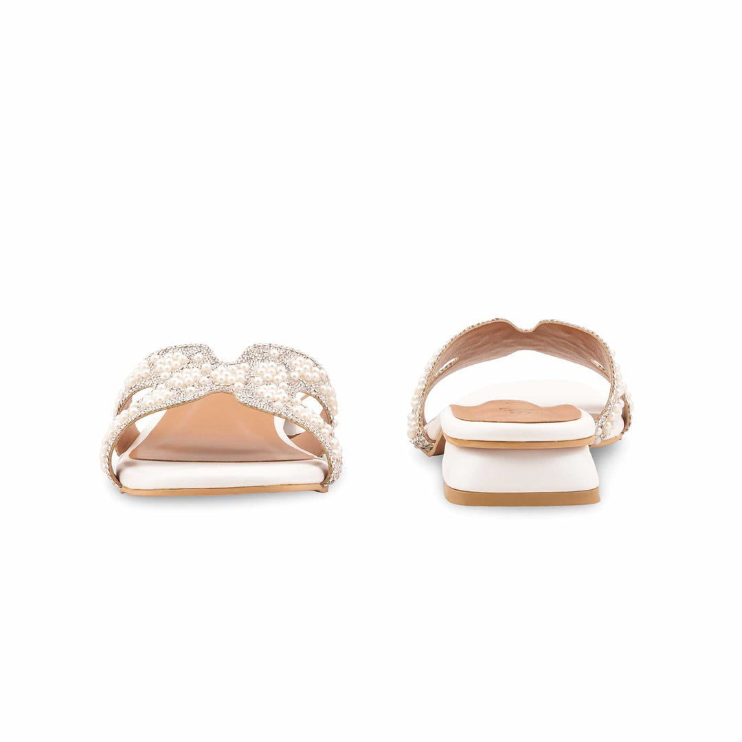 White Formal Slipper For Ladies FR8477
