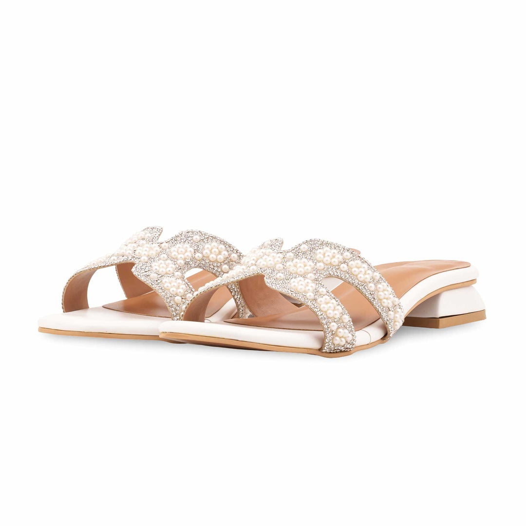 White Formal Slipper For Ladies FR8477