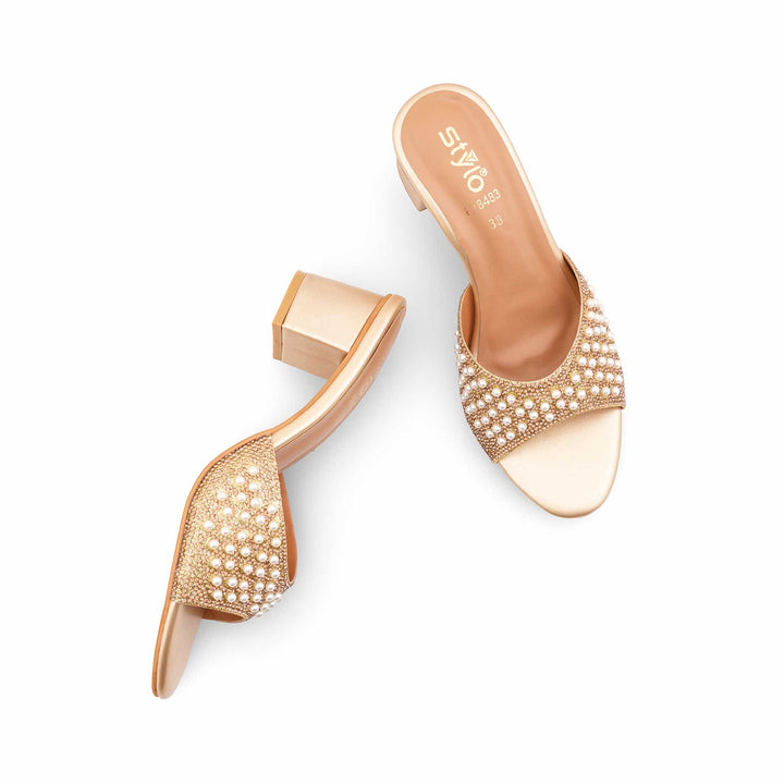 Golden Formal Slipper For Ladies FR8483