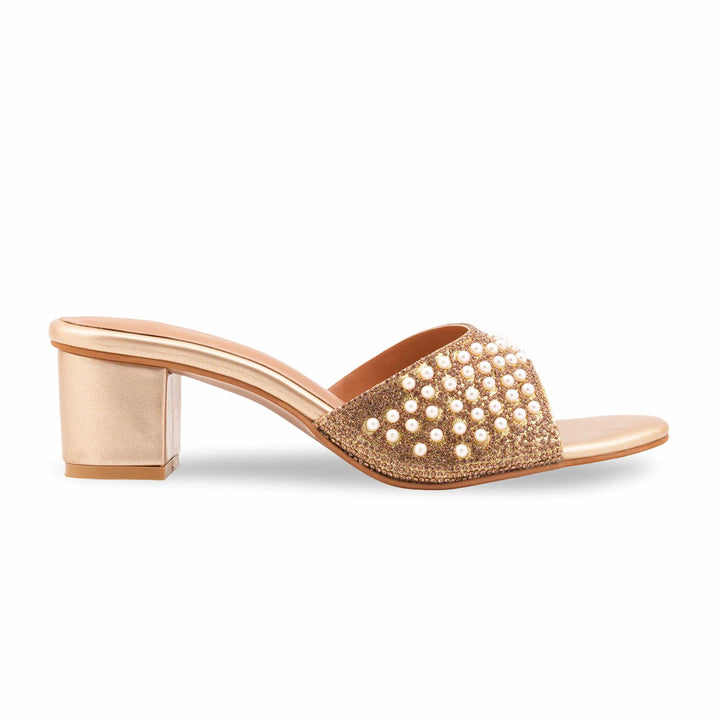 Golden Formal Slipper For Ladies FR8483