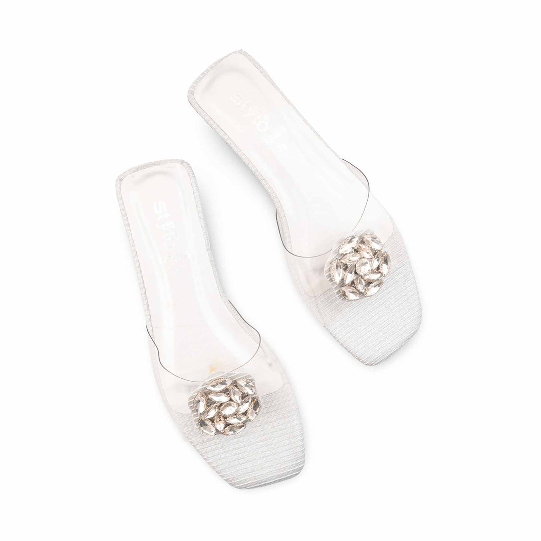 Silver Formal Slipper For Women FR8486