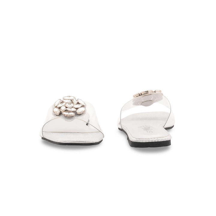 Silver Formal Slipper For Women FR8486
