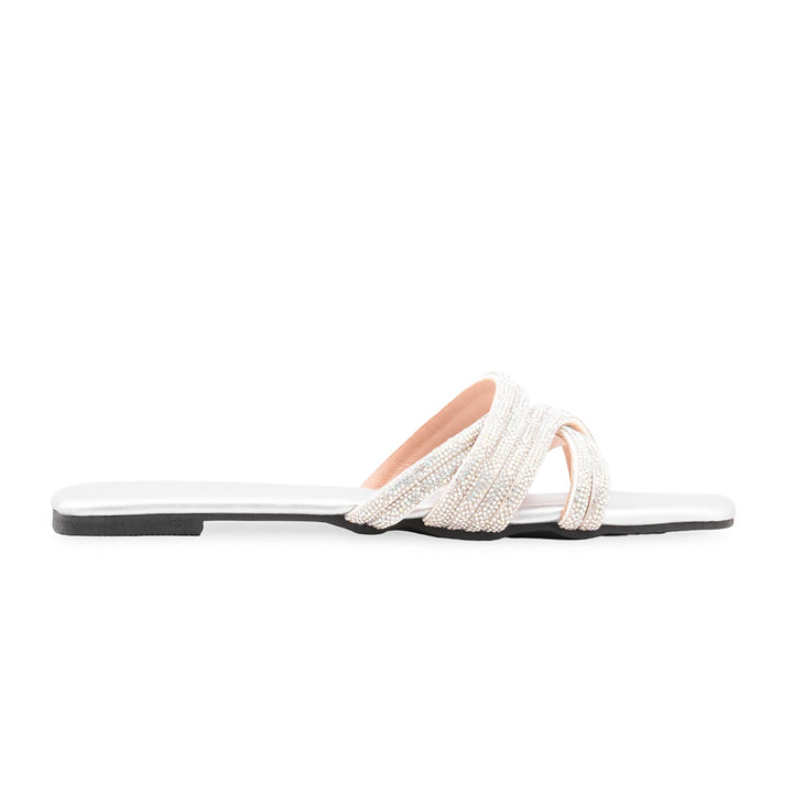 Silver Formal Slipper For Women FR8488