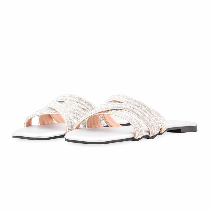 Silver Formal Slipper For Women FR8488