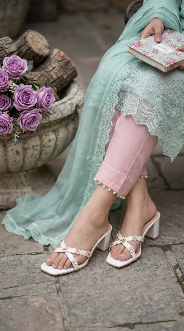 White Formal Slipper For Women FR8490