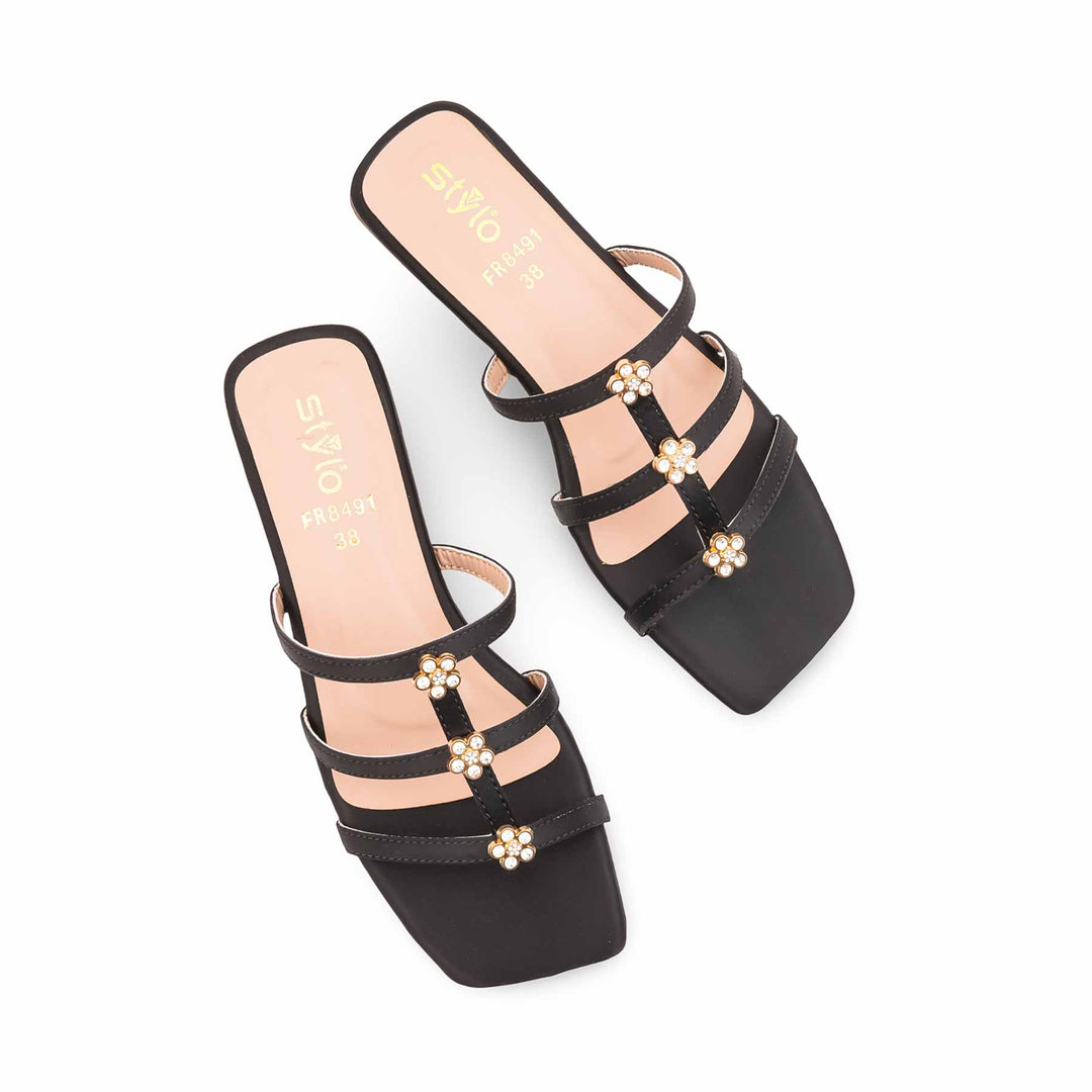 Black Formal Slipper For Ladies FR8491