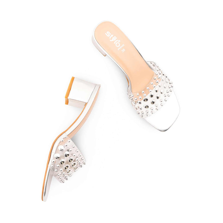 Silver Formal Slipper For Ladies FR8492