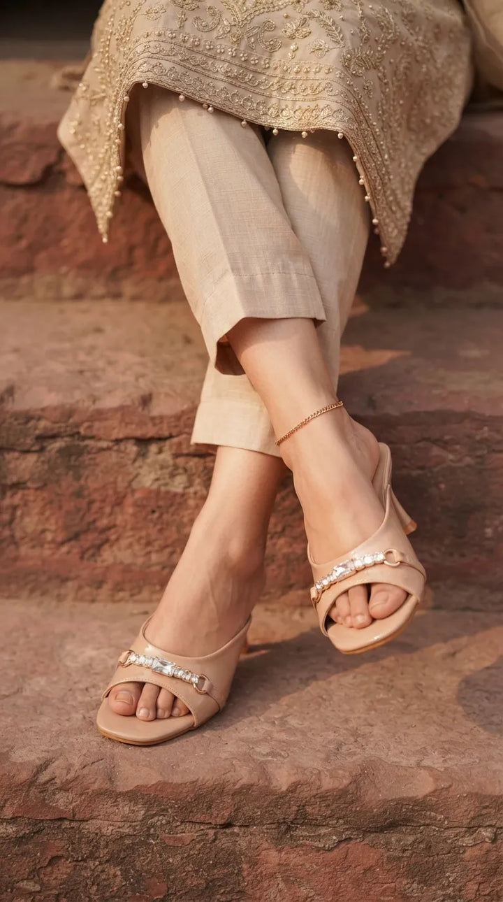 Beige Formal Slipper For Women FR8500