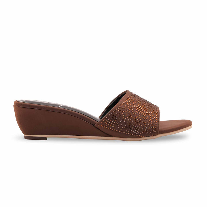 Coffee Formal Slipper For Ladies FR8503