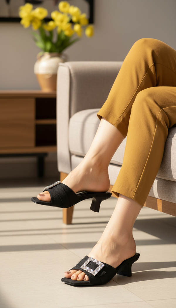 Black Formal Slipper For Women FR8508