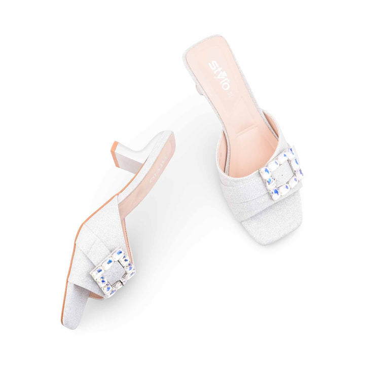 Silver Formal Slipper For Women FR8508