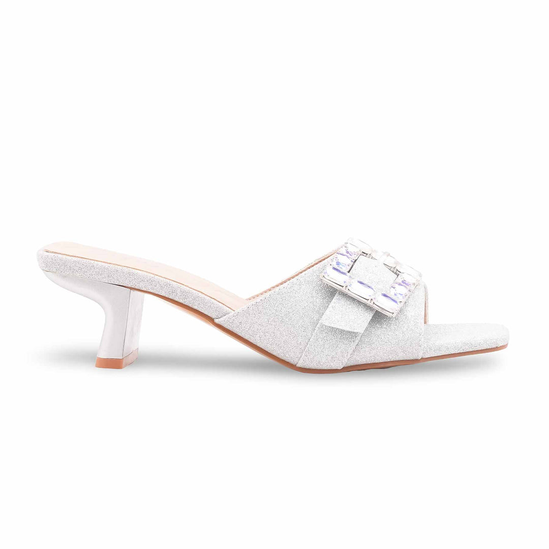 Silver Formal Slipper For Women FR8508