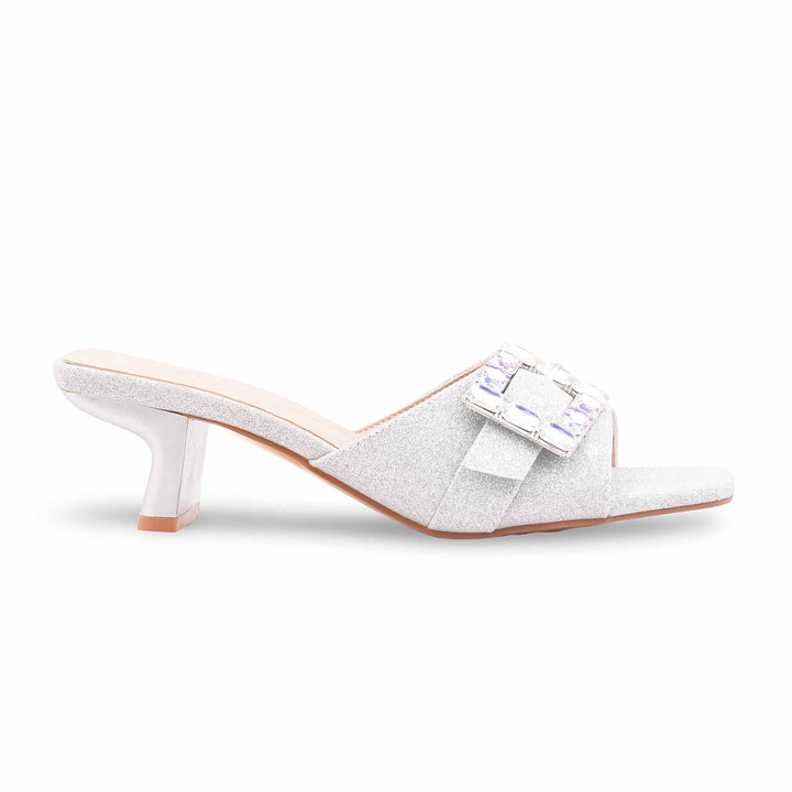Silver Formal Slipper For Women FR8508
