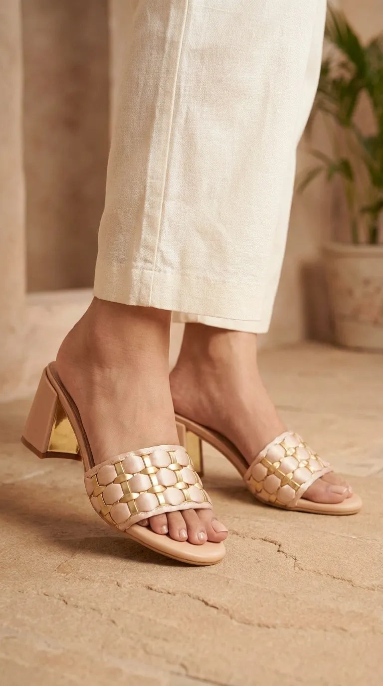 Peach Formal Slipper For Women FR8509