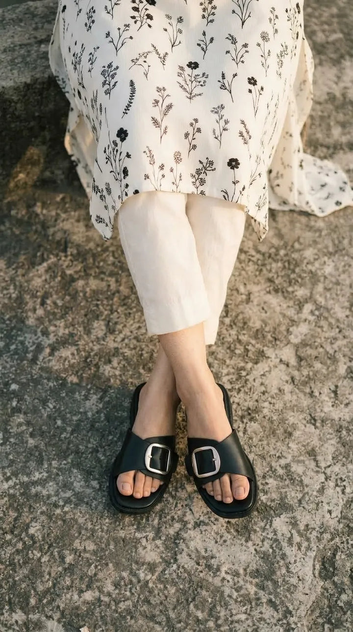 Black Formal Slipper For Ladies FR8515