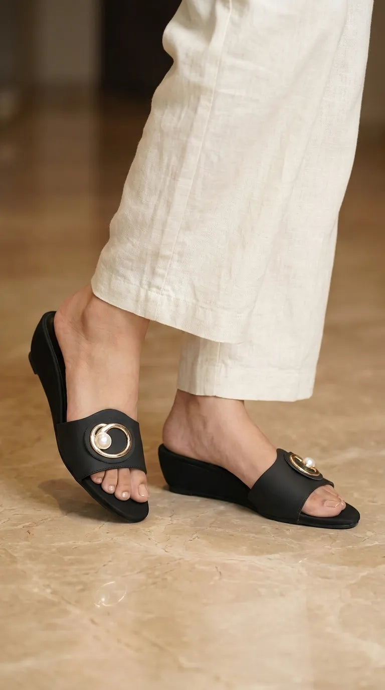 Black Formal Slipper For Women FR8520