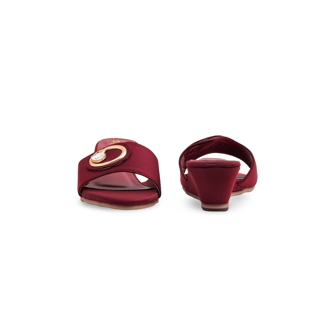Maroon Formal Slipper For Women FR8520