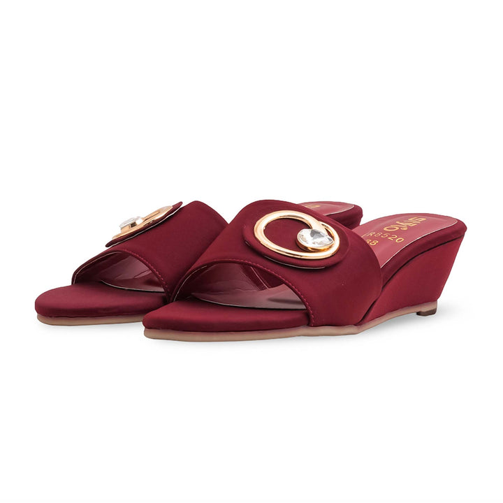 Maroon Formal Slipper For Women FR8520