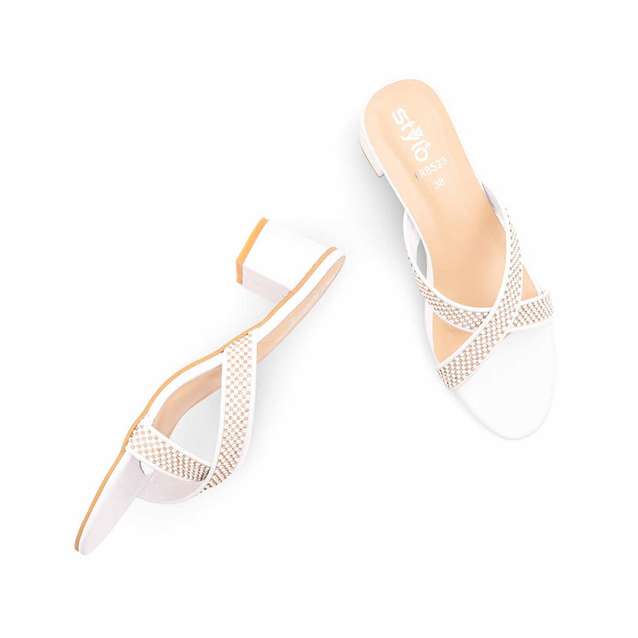 White Formal Slipper For Ladies FR8523