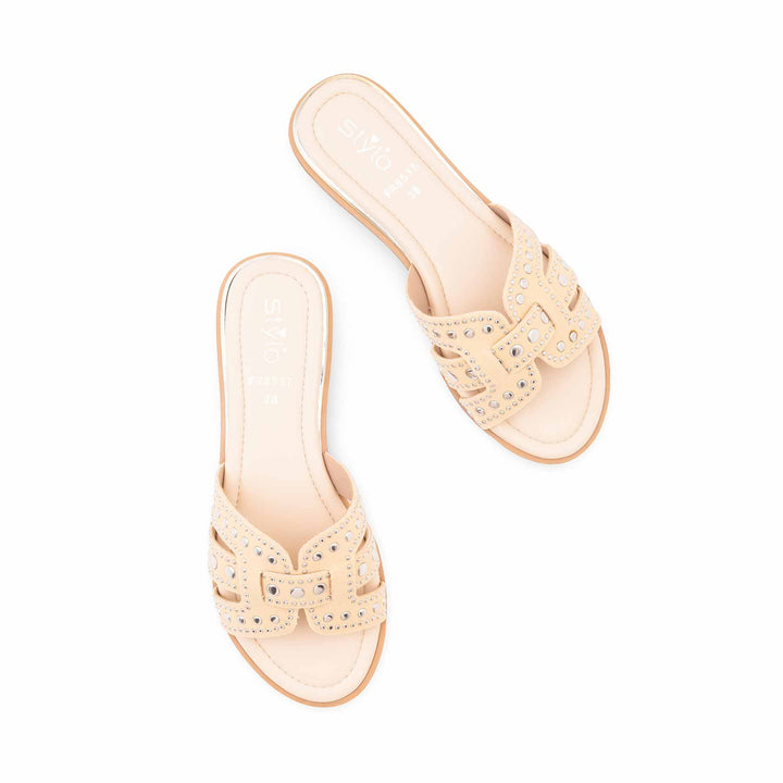 Beige Formal Slipper For Women FR8537