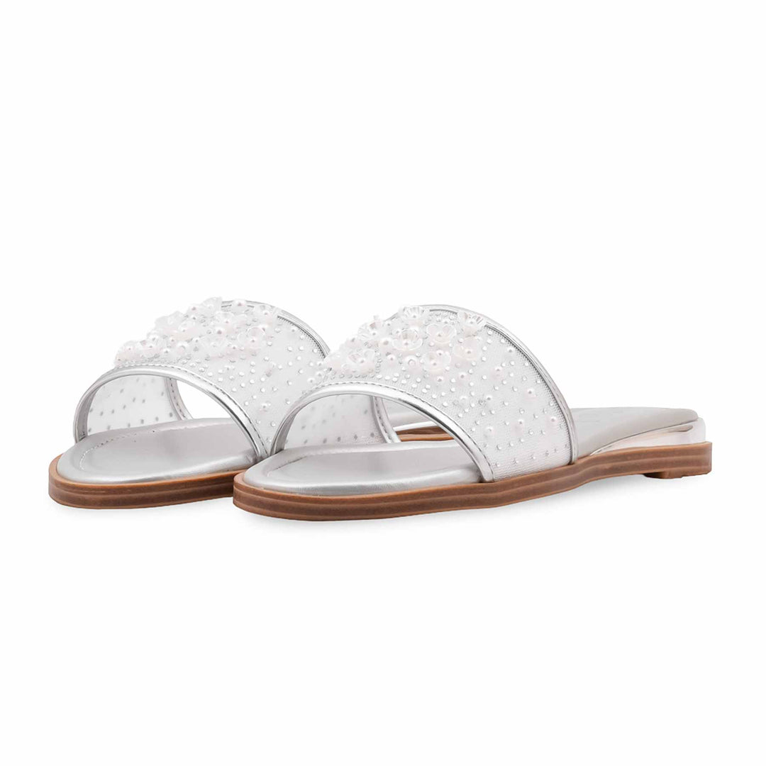 Silver Formal Slipper For Women FR8540
