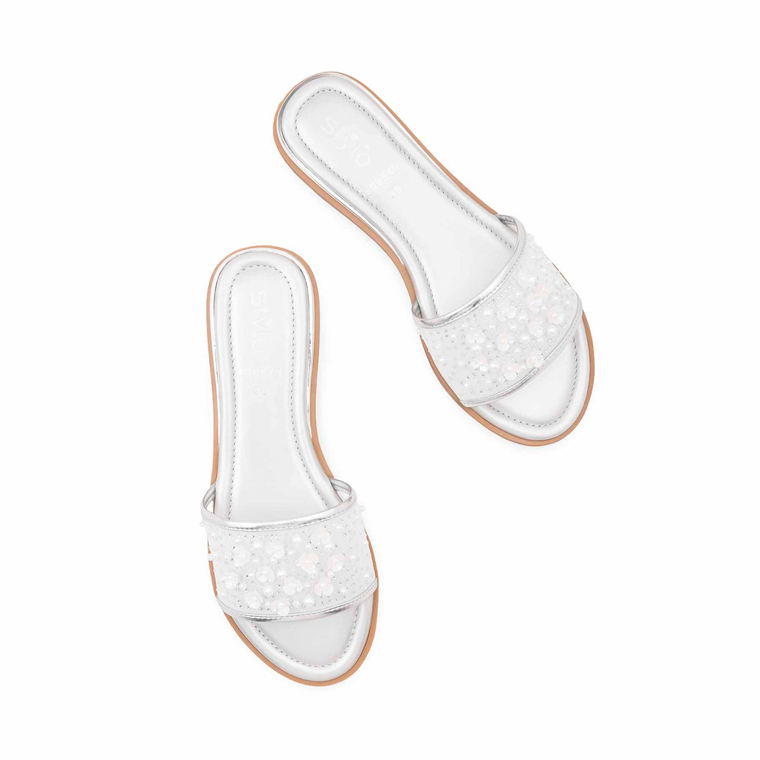 Silver Formal Slipper For Women FR8540